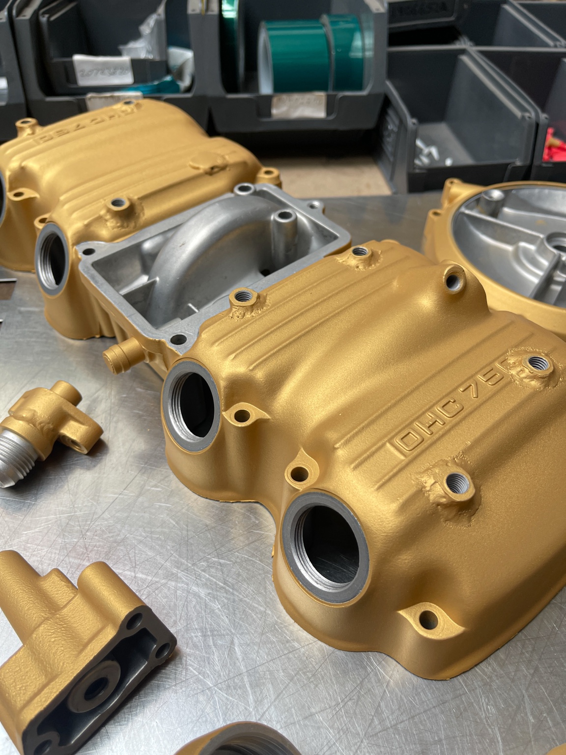 Gold Cerakote Bahder Honda engine cover